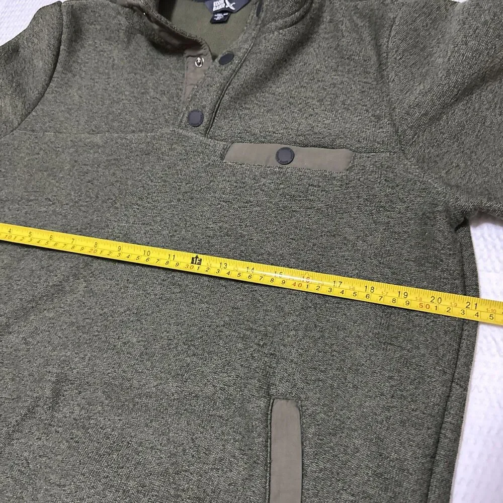 Mens M Eddie Bauer Air Quarter Snap Jacket Fleece Pullover Green